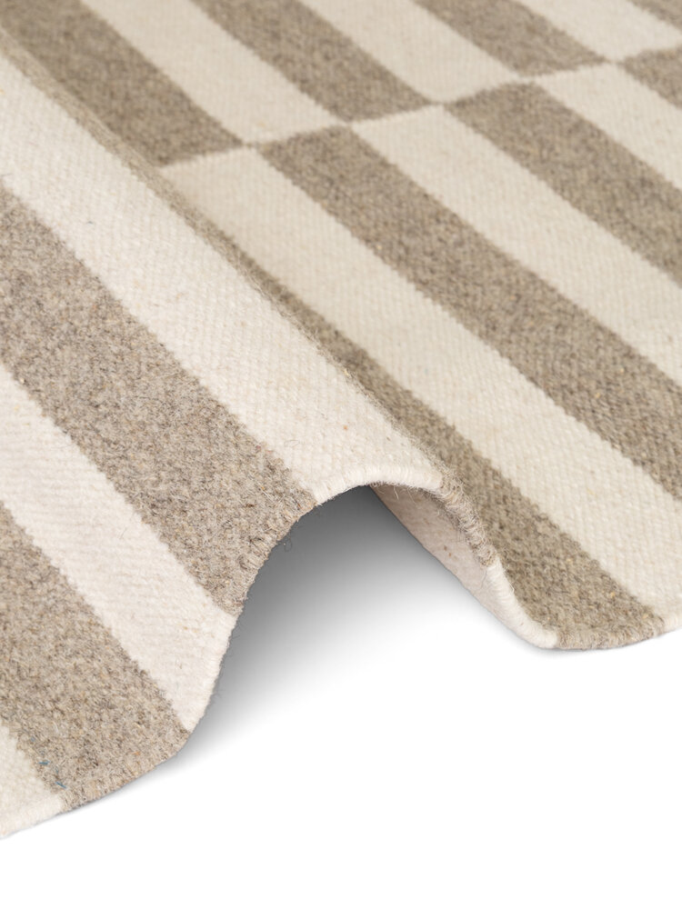 Wollen vloerkleed - Vika Taupe/Wit Wollen vloerkleed - Vika Taupe/Wit