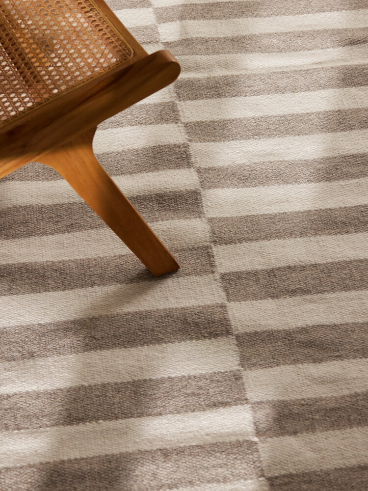 Wollen vloerkleed - Vika Taupe/Wit Wollen vloerkleed - Vika Taupe/Wit