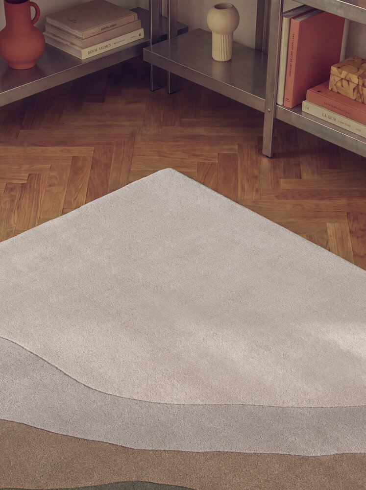 Abstract wollen vloerkleed - Chelsea Flood Creme/Kleurrijk Abstract wollen vloerkleed - Chelsea Flood Creme/Kleurrijk
