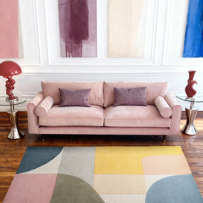 Ted Baker Geometrisch wollen vloerkleed - Westminster Curzon Creme/Kleurrijk