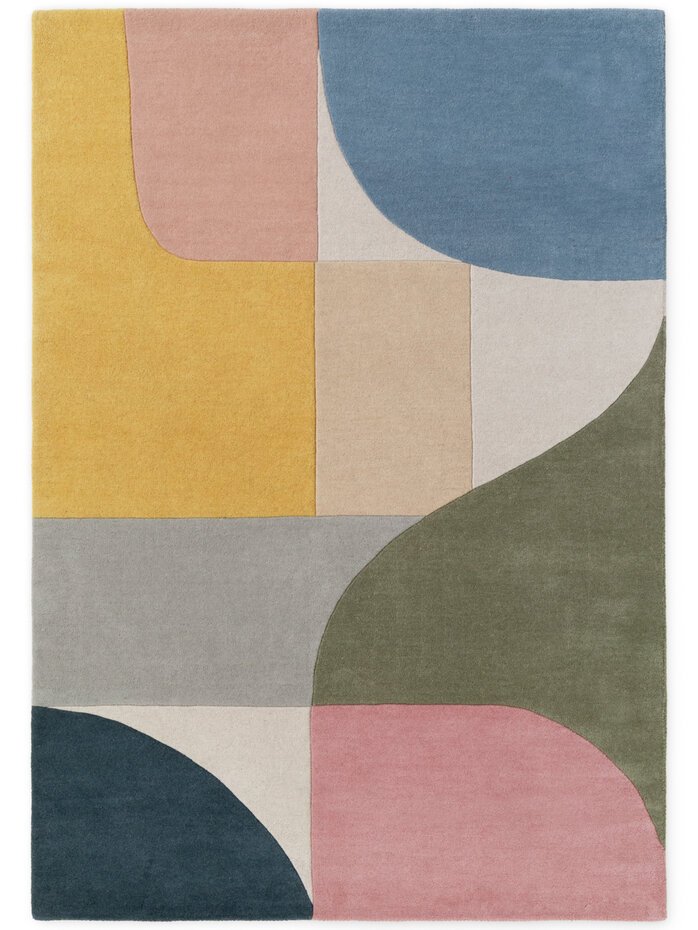 Geometrisch wollen vloerkleed - Westminster Curzon Creme/Kleurrijk Geometrisch wollen vloerkleed - Westminster Curzon Creme/Kleurrijk