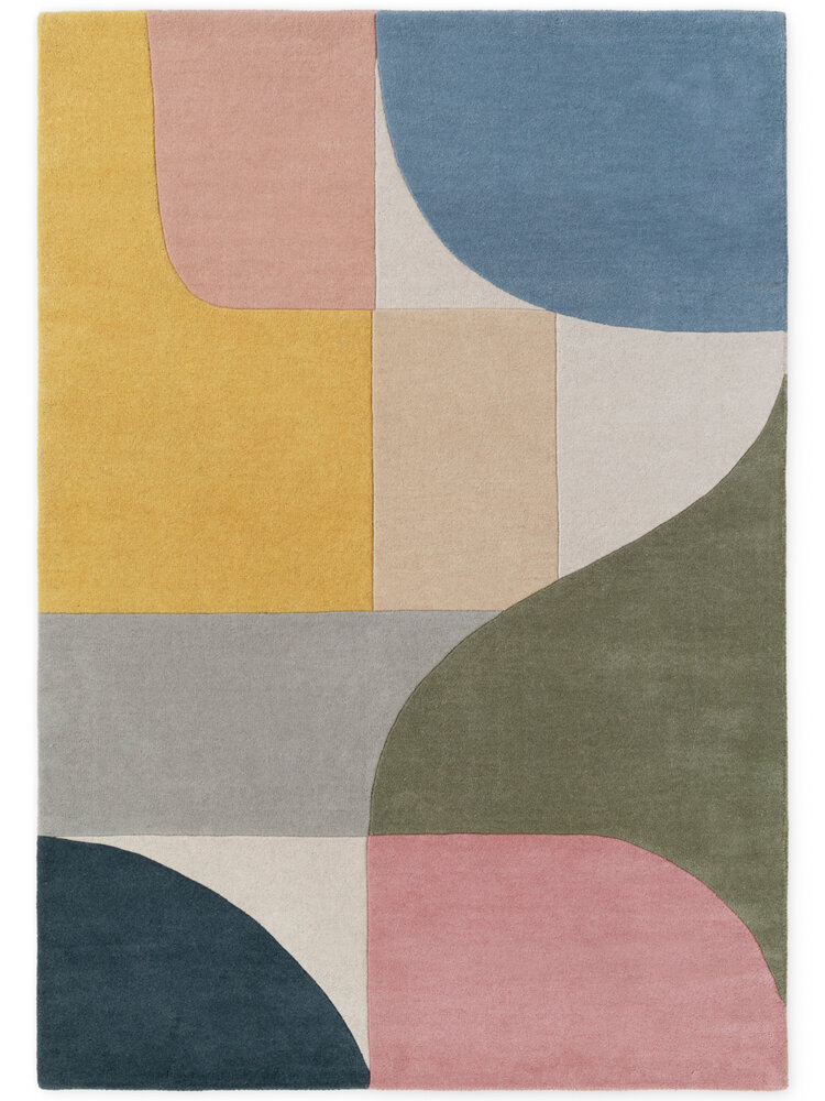 Geometrisch wollen vloerkleed - Westminster Curzon Creme/Kleurrijk Geometrisch wollen vloerkleed - Westminster Curzon Creme/Kleurrijk