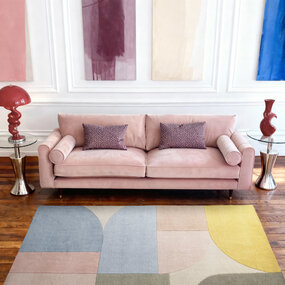 Ted Baker Geometrisch wollen vloerkleed - Westminster Piccadilly Creme/Kleurrijk