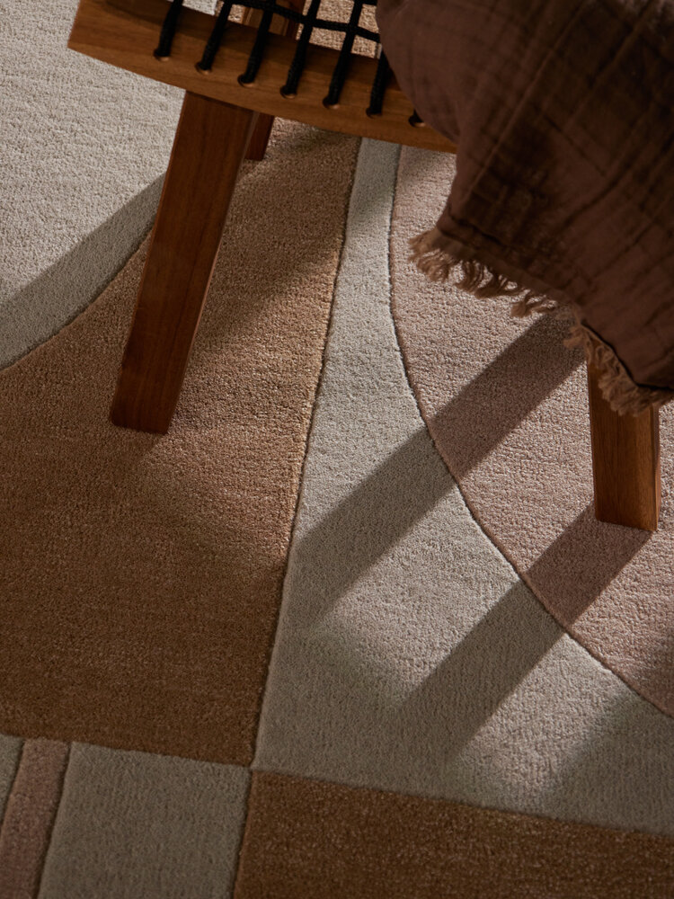 Geometrisch wollen vloerkleed - Westminster Windmill Creme/Beige