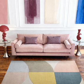 Ted Baker Geometrisch wollen vloerkleed - Westminster Savile Creme/Kleurrijk