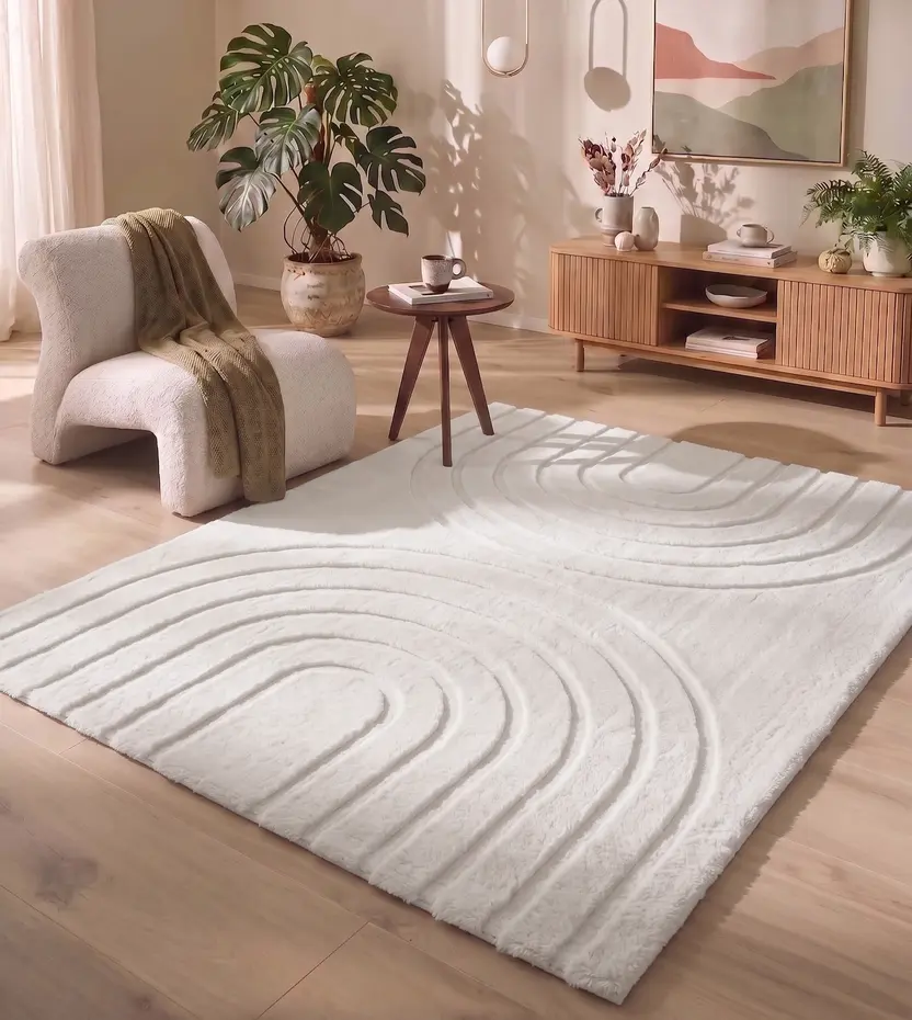 Zacht hoogpolig vloerkleed - Bohemian Arches Crème Zacht hoogpolig vloerkleed - Bohemian Arches Crème