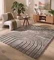 Zacht hoogpolig vloerkleed - Bohemian Arches Taupe