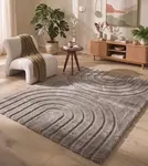Zacht hoogpolig vloerkleed - Bohemian Arches Taupe