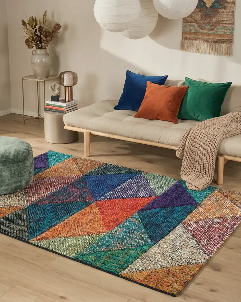 Geometrisch vloerkleed - Talamone Kleurrijk Geometrisch vloerkleed - Talamone Kleurrijk