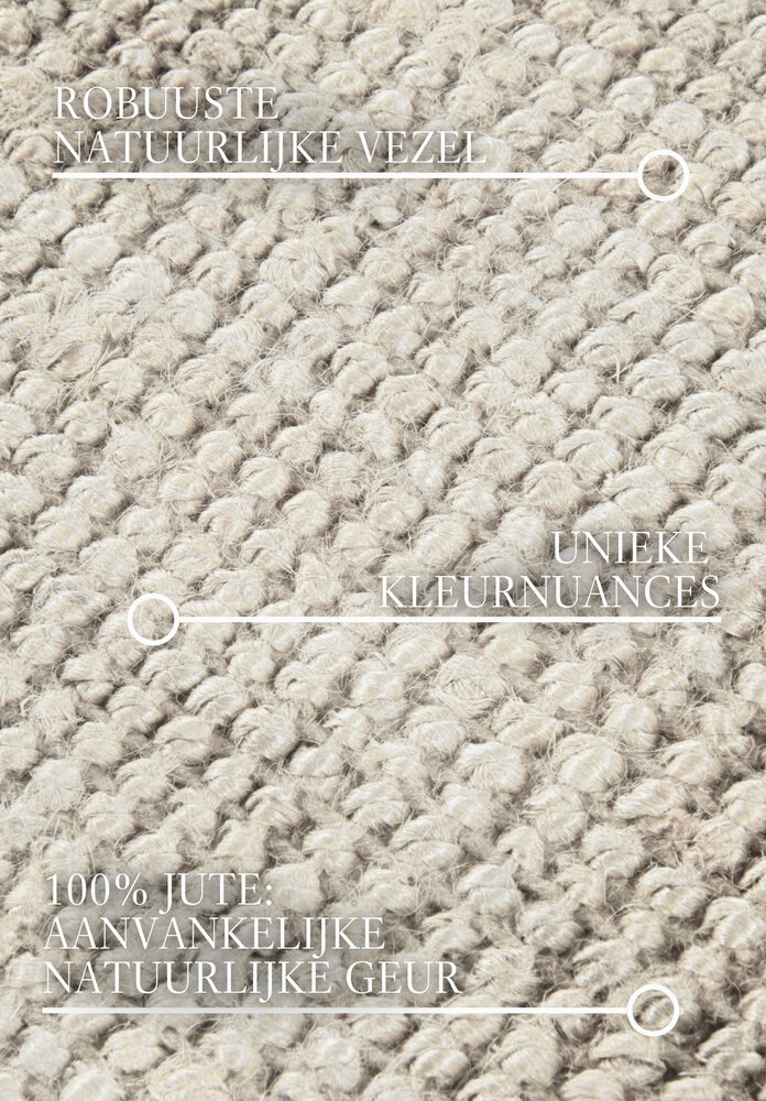 Jute vloerkleed - Rosalie Wit Jute vloerkleed - Rosalie Wit