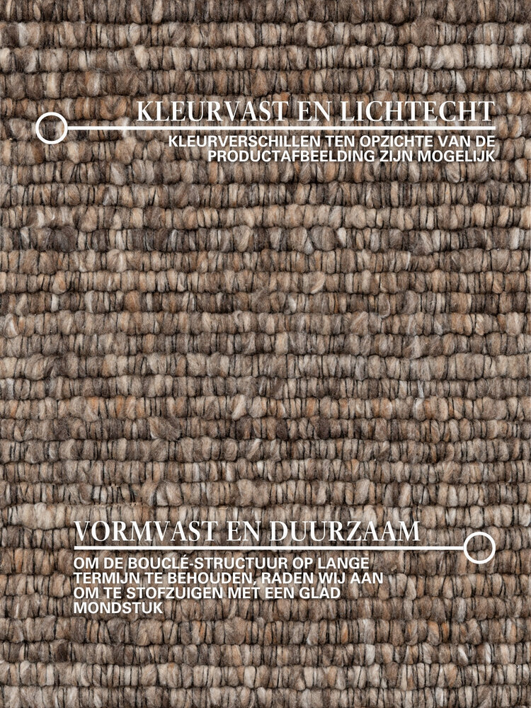 Laagpolig vloerkleed - Boucle Wilma Bruin Laagpolig vloerkleed - Boucle Wilma Bruin