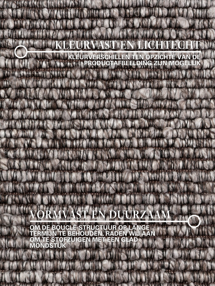 Laagpolig vloerkleed - Boucle Wilma Donkergrijs Laagpolig vloerkleed - Boucle Wilma Donkergrijs