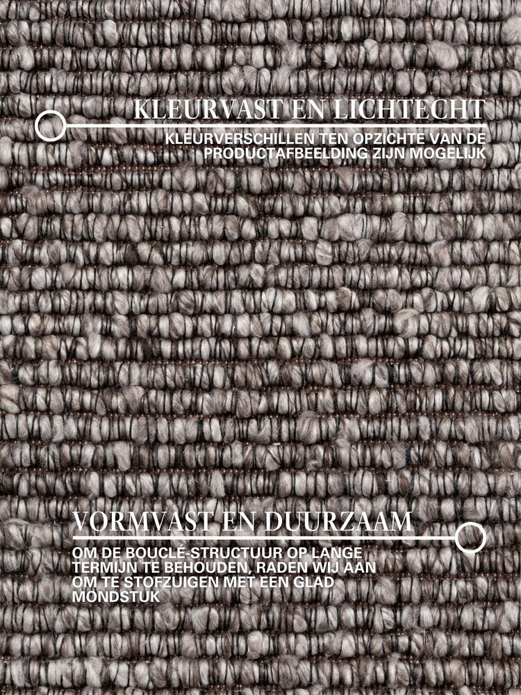 Laagpolig vloerkleed - Boucle Wilma Donkergrijs Laagpolig vloerkleed - Boucle Wilma Donkergrijs