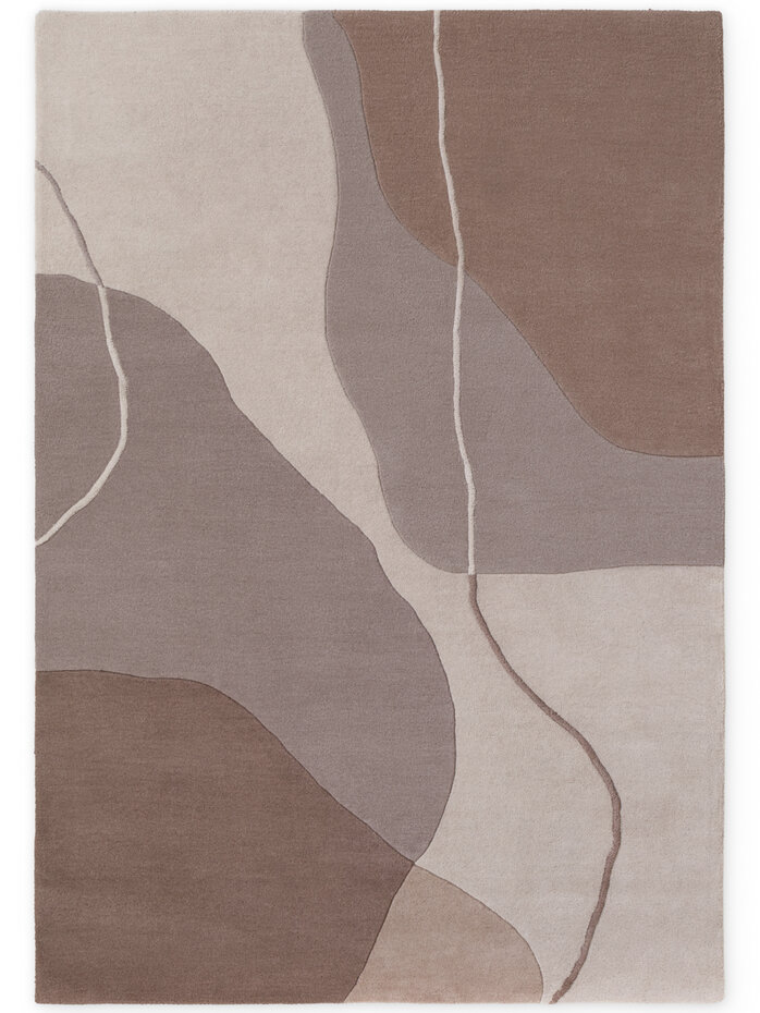 Abstract wollen vloerkleed - Virelle Creme/Beige