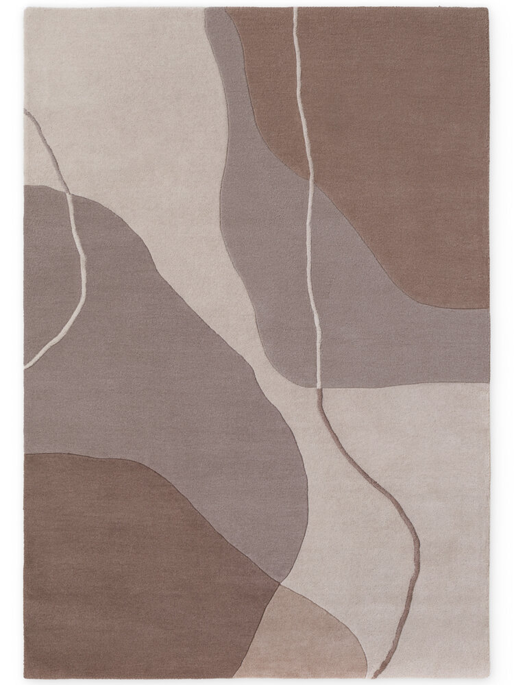 Abstract wollen vloerkleed - Virelle Creme/Beige