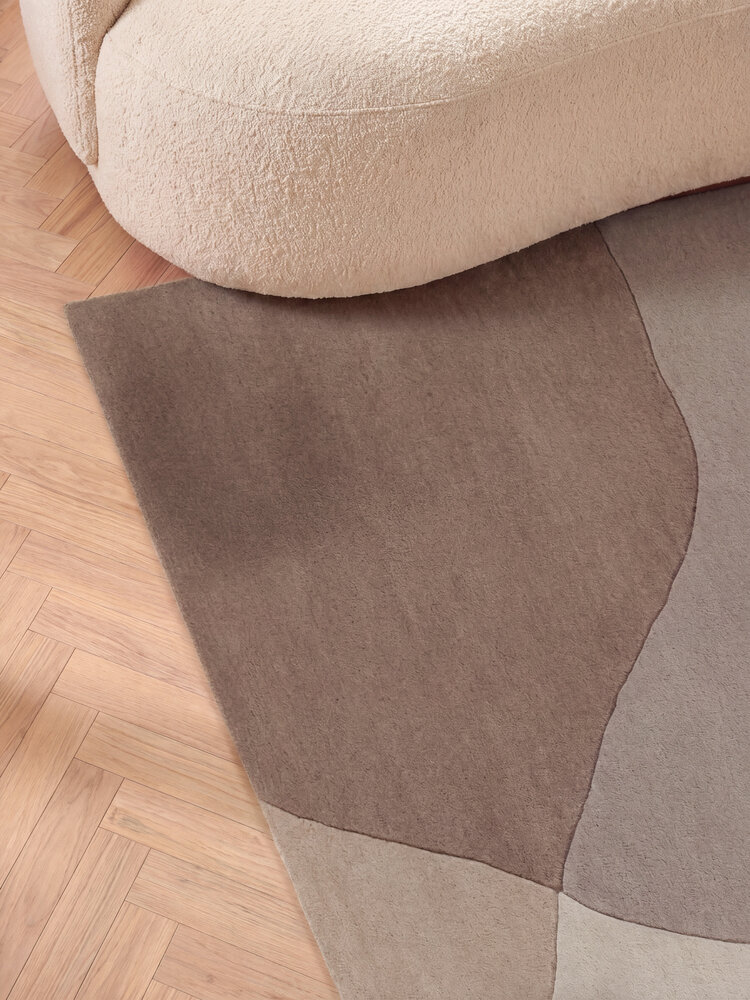 Abstract wollen vloerkleed - Virelle Creme/Beige