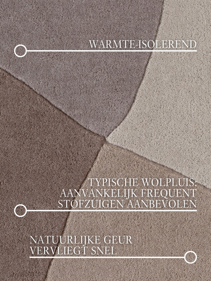 Abstract wollen vloerkleed - Virelle Creme/Beige