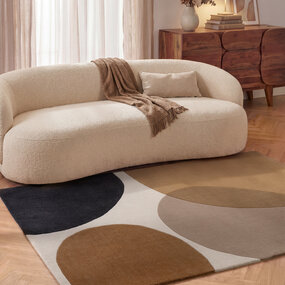 Villeroy & Boch Abstract wollen vloerkleed - Ruvia Creme/Bruin Villeroy & Boch Abstract wollen vloerkleed - Ruvia Creme/Bruin