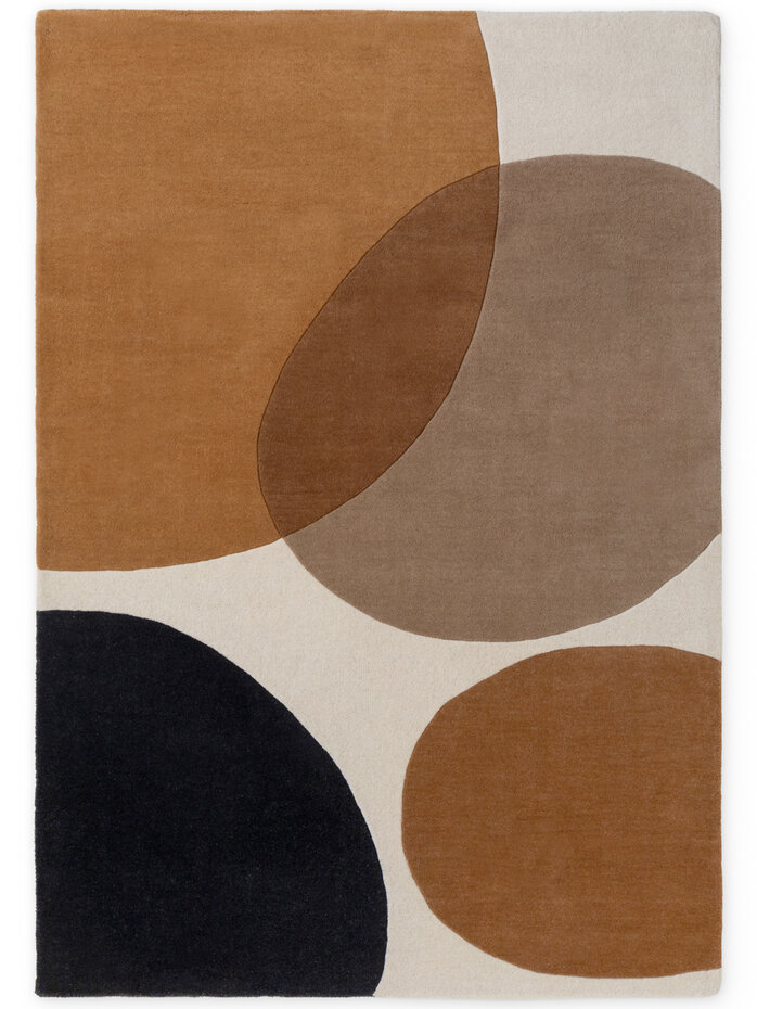 Abstract wollen vloerkleed - Ruvia Creme/Bruin Abstract wollen vloerkleed - Ruvia Creme/Bruin