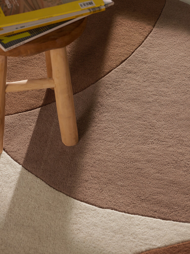 Abstract wollen vloerkleed - Ruvia Creme/Bruin Abstract wollen vloerkleed - Ruvia Creme/Bruin
