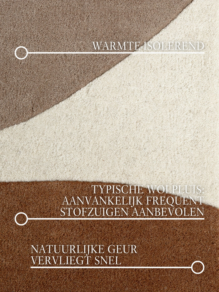 Abstract wollen vloerkleed - Ruvia Creme/Bruin Abstract wollen vloerkleed - Ruvia Creme/Bruin