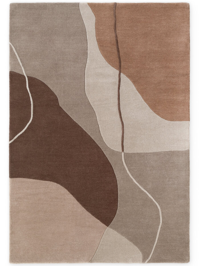 Abstract wollen vloerkleed - Muse Creme/Bruin Abstract wollen vloerkleed - Muse Creme/Bruin
