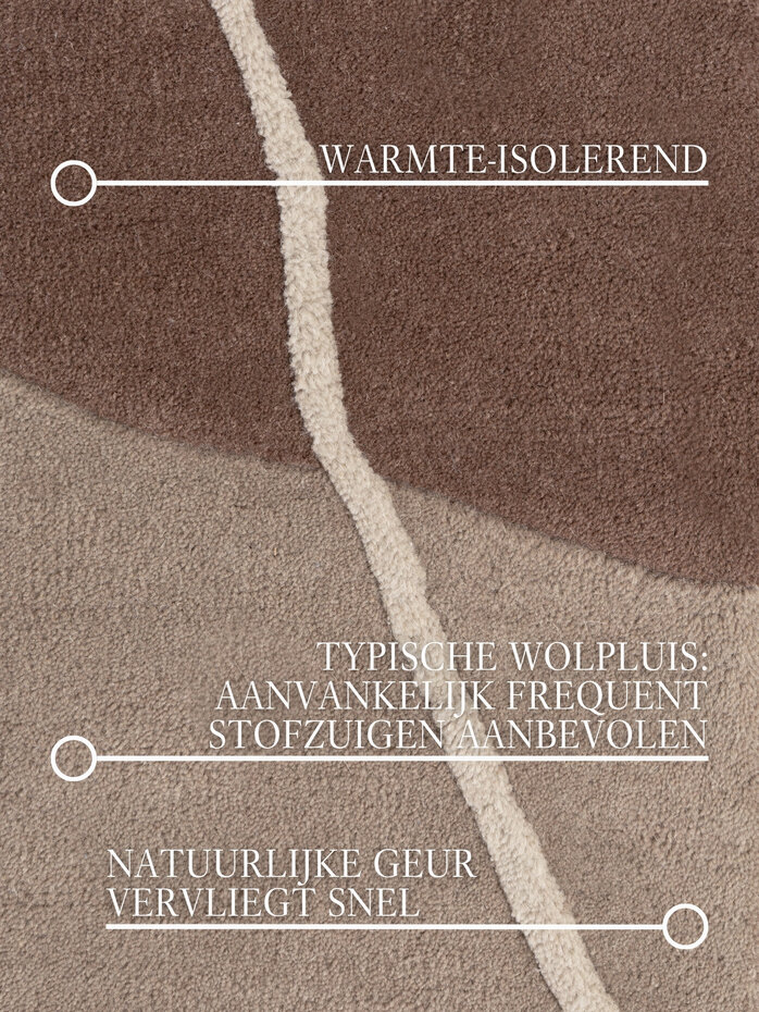 Abstract wollen vloerkleed - Muse Creme/Bruin Abstract wollen vloerkleed - Muse Creme/Bruin
