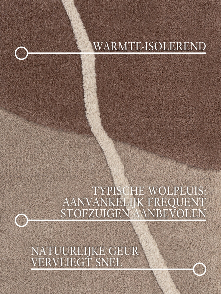 Abstract wollen vloerkleed - Muse Creme/Bruin Abstract wollen vloerkleed - Muse Creme/Bruin