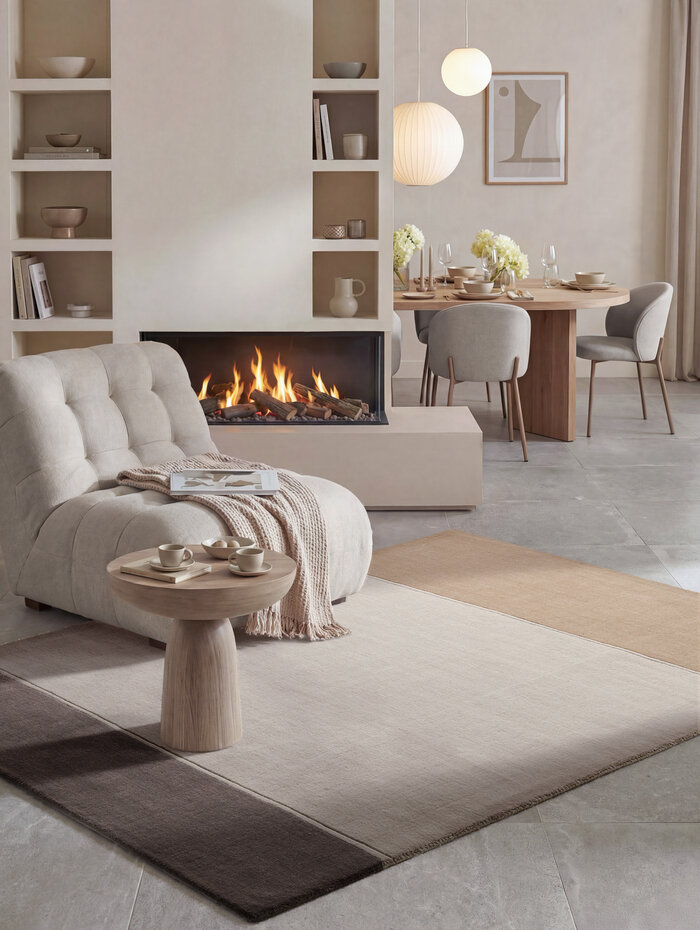 Wollen vloerkleed - Quentin Creme/Beige Wollen vloerkleed - Quentin Creme/Beige