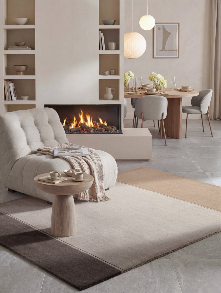 Wollen vloerkleed - Quentin Creme/Beige Wollen vloerkleed - Quentin Creme/Beige