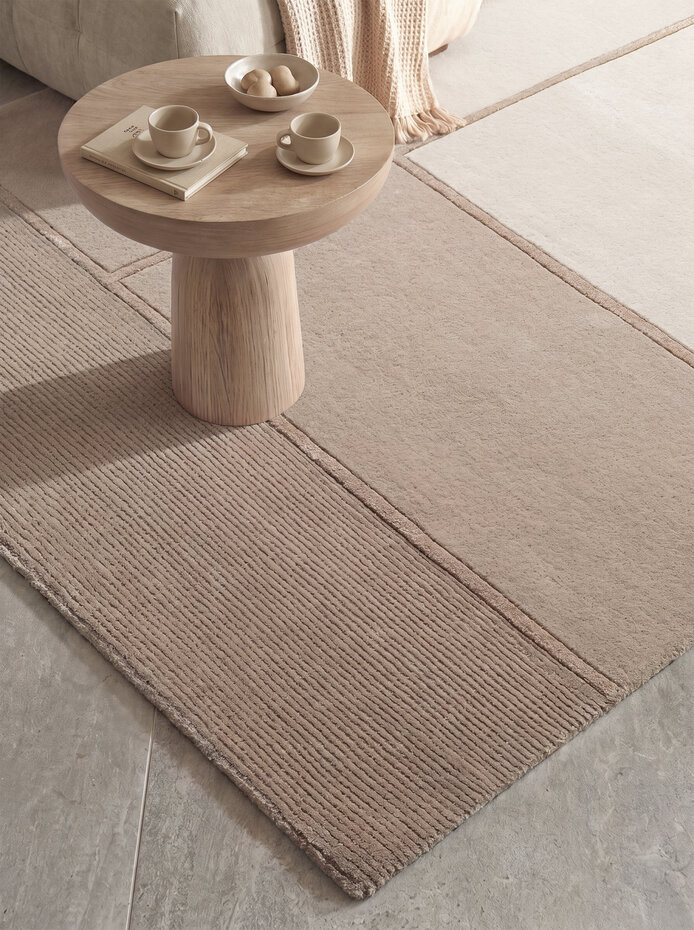 Wollen vloerkleed - Presilda Creme/Beige Wollen vloerkleed - Presilda Creme/Beige