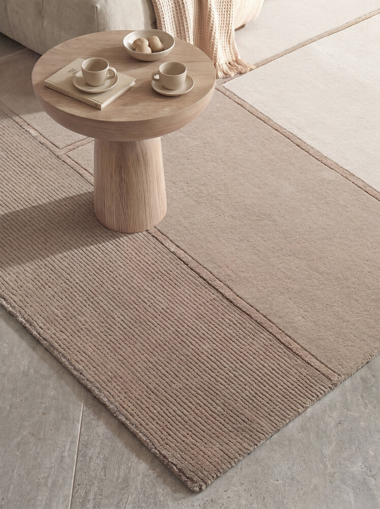 Wollen vloerkleed - Presilda Creme/Beige Wollen vloerkleed - Presilda Creme/Beige