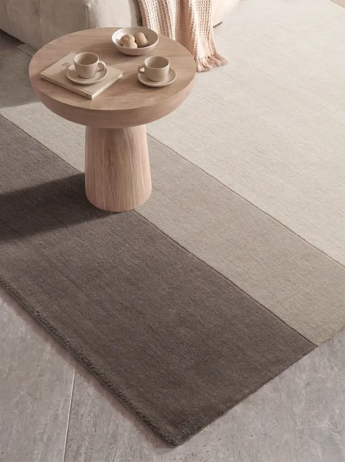 Wollen vloerkleed - Edmund Beige/Bruin Wollen vloerkleed - Edmund Beige/Bruin