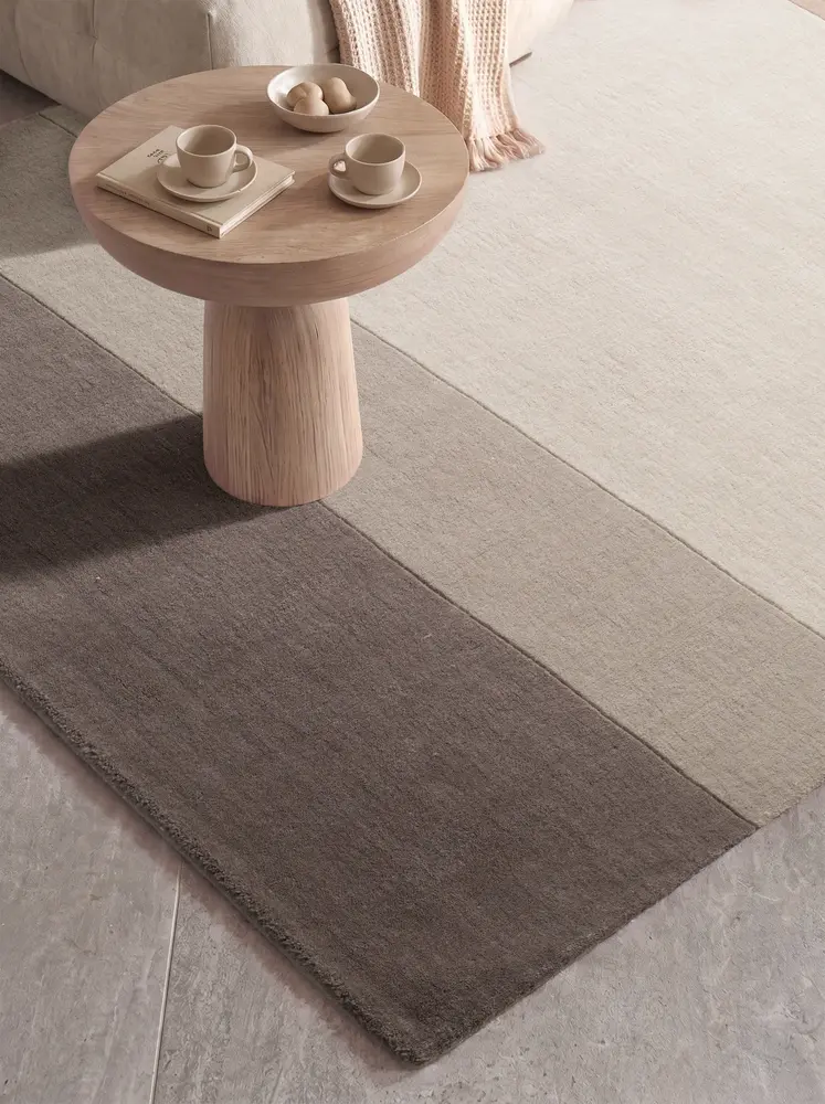 Wollen vloerkleed - Edmund Beige/Bruin Wollen vloerkleed - Edmund Beige/Bruin