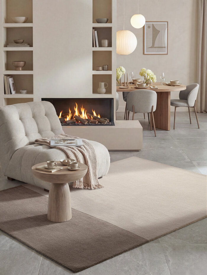 Wollen vloerkleed - Hugo Creme/Beige Wollen vloerkleed - Hugo Creme/Beige