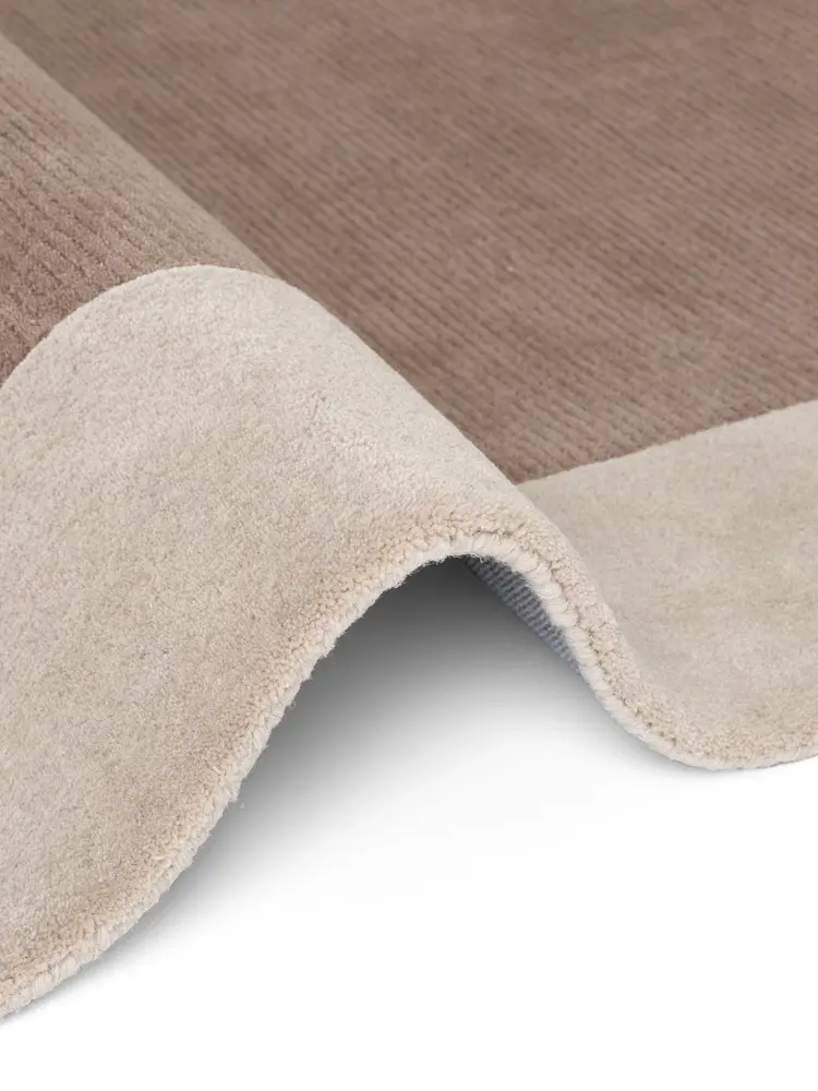 Wollen vloerkleed - Karola Creme/Bruin Wollen vloerkleed - Karola Creme/Bruin