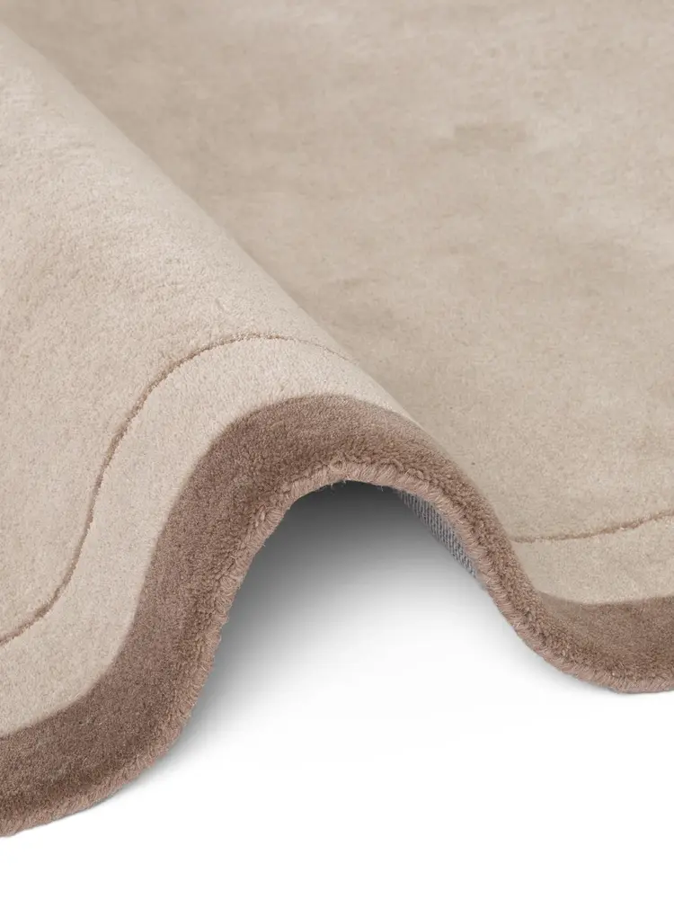 Wollen vloerkleed - Niko Creme/Bruin Wollen vloerkleed - Niko Creme/Bruin