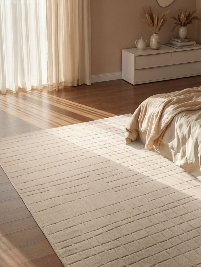 Wollen vloerkleed - Kenso Beige Wollen vloerkleed - Kenso Beige