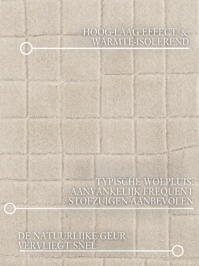 Wollen vloerkleed - Kenso Beige Wollen vloerkleed - Kenso Beige