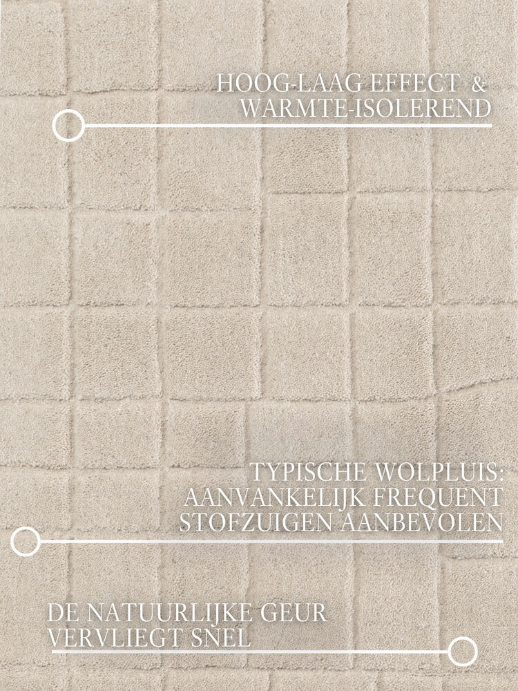 Wollen vloerkleed - Kenso Beige Wollen vloerkleed - Kenso Beige