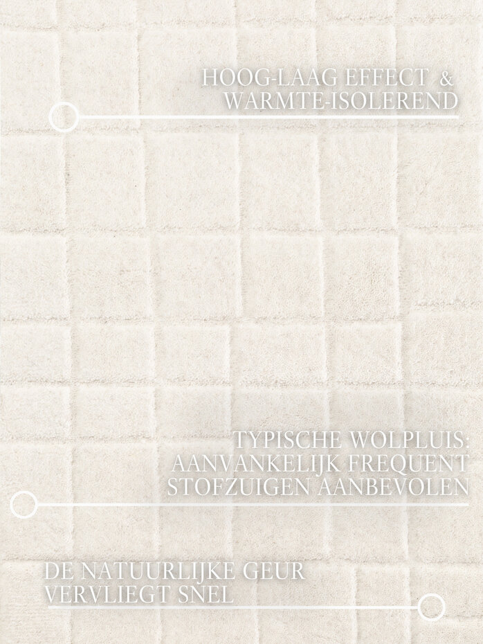 Wollen vloerkleed - Kenso Creme Wollen vloerkleed - Kenso Creme