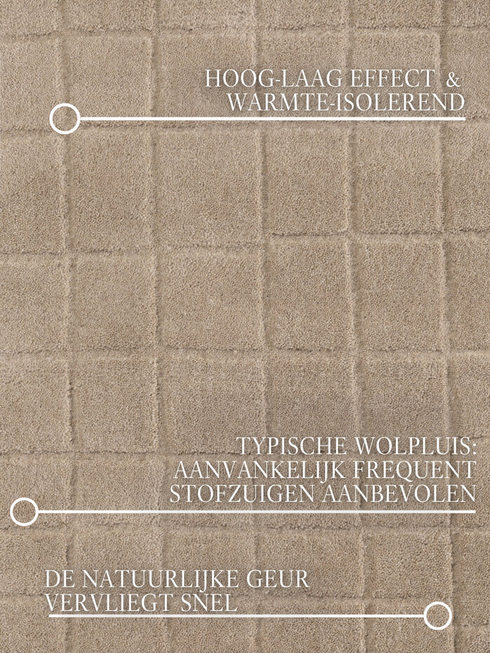 Wollen vloerkleed - Kenso Bruin Wollen vloerkleed - Kenso Bruin