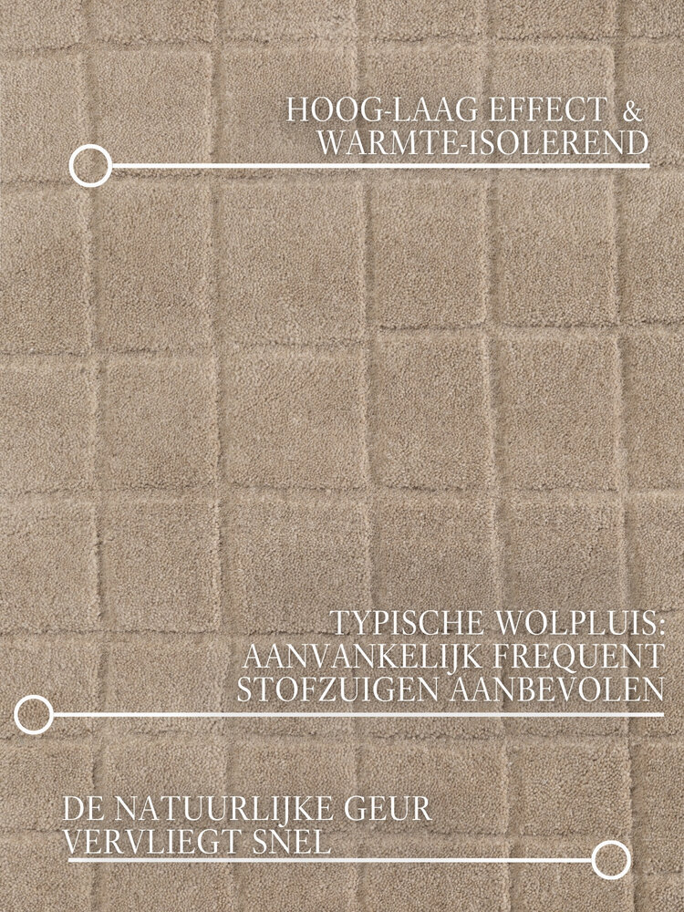 Wollen vloerkleed - Kenso Bruin Wollen vloerkleed - Kenso Bruin