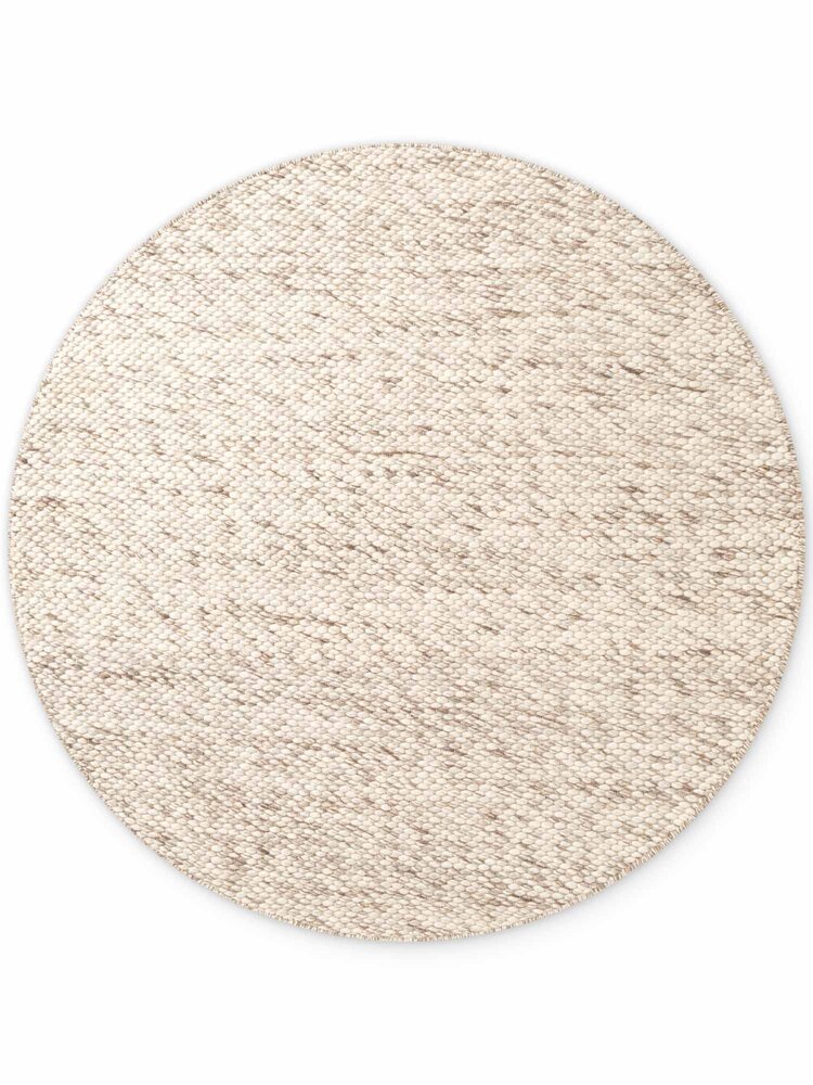 Rond wollen vloerkleed - Lyon Creme/Bruin Rond wollen vloerkleed - Lyon Creme/Bruin