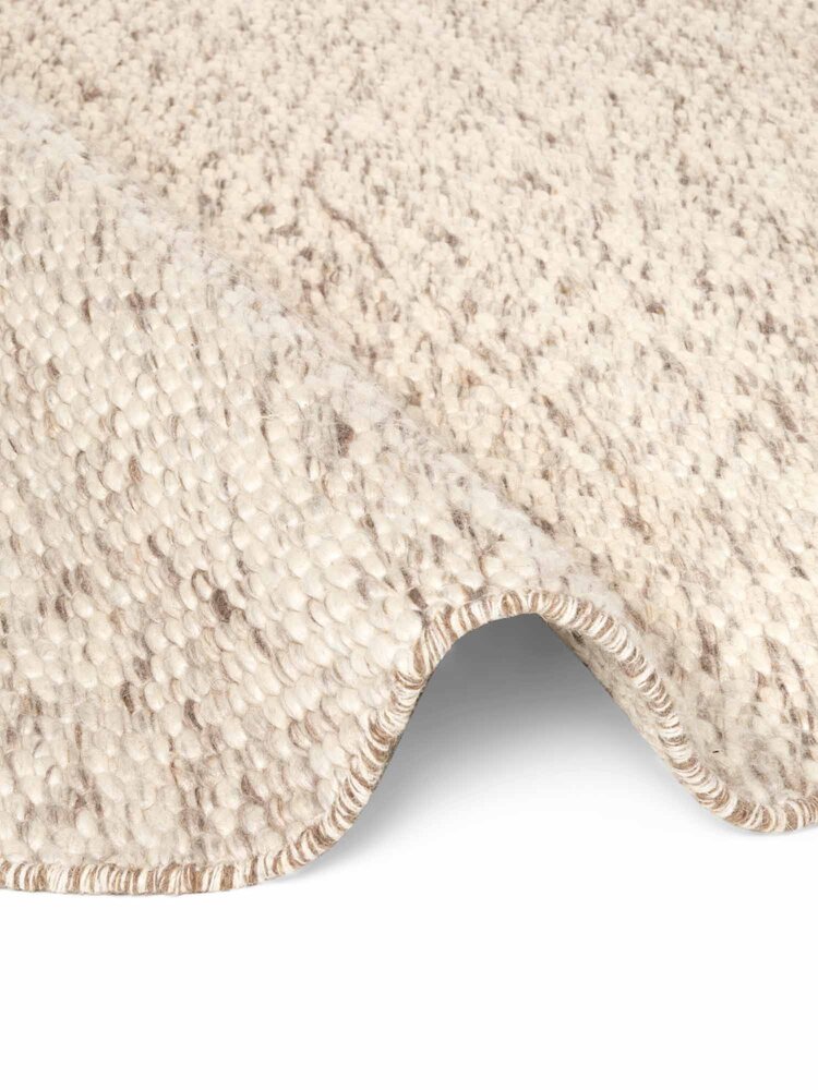 Rond wollen vloerkleed - Lyon Creme/Bruin Rond wollen vloerkleed - Lyon Creme/Bruin
