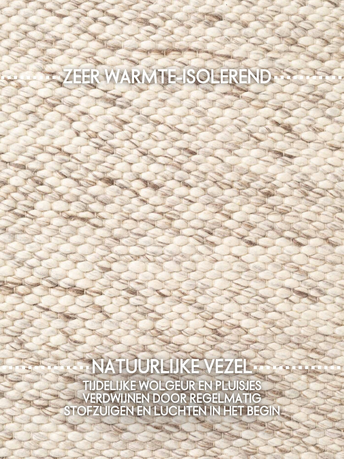 Rond wollen vloerkleed - Lyon Creme/Bruin Rond wollen vloerkleed - Lyon Creme/Bruin