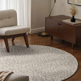 Elle Decoration Rond wollen vloerkleed - Lyon Creme/Grijs Elle Decoration Rond wollen vloerkleed - Lyon Creme/Grijs