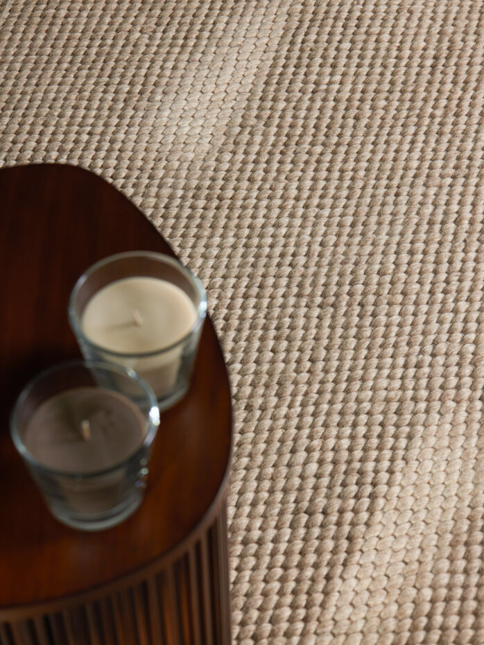 Rond wollen vloerkleed - Lyon Beige Rond wollen vloerkleed - Lyon Beige
