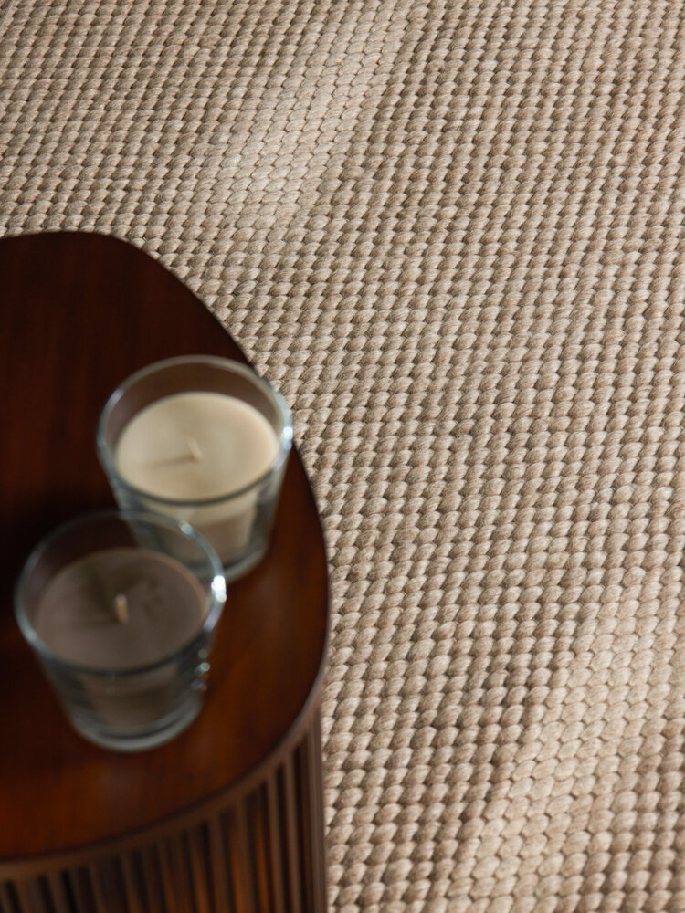 Rond wollen vloerkleed - Lyon Beige Rond wollen vloerkleed - Lyon Beige