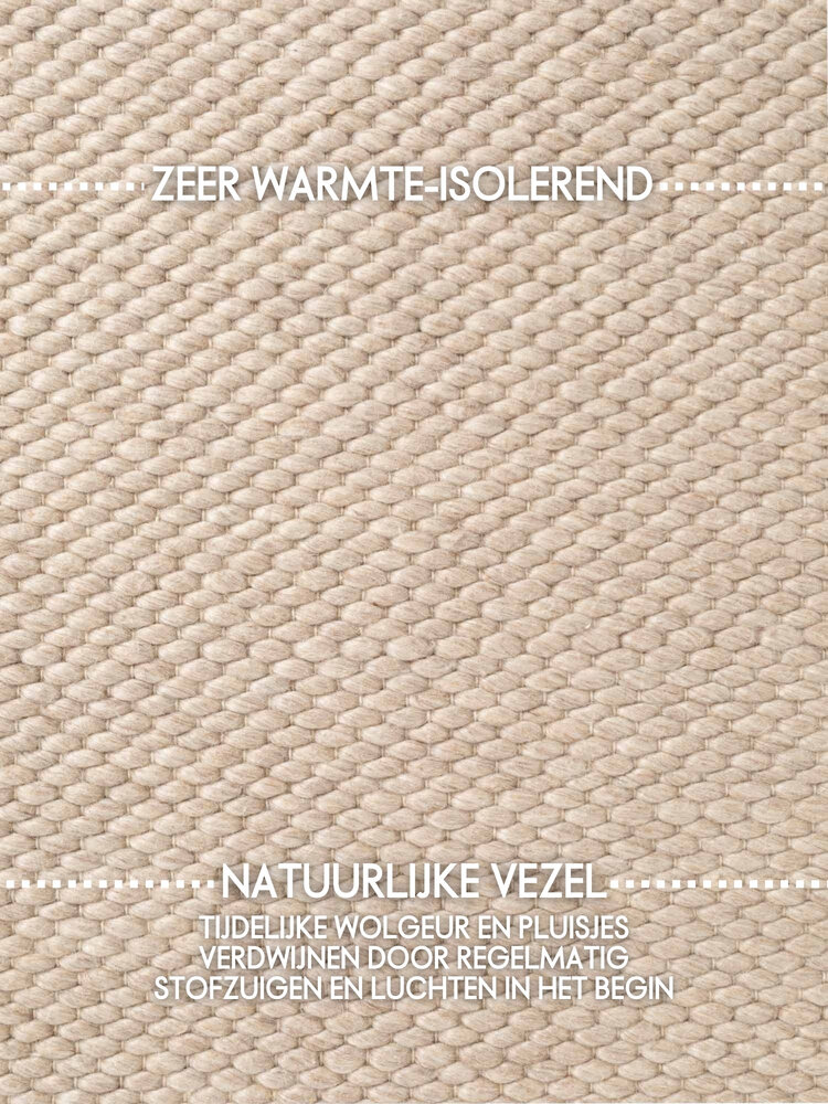 Rond wollen vloerkleed - Lyon Beige Rond wollen vloerkleed - Lyon Beige